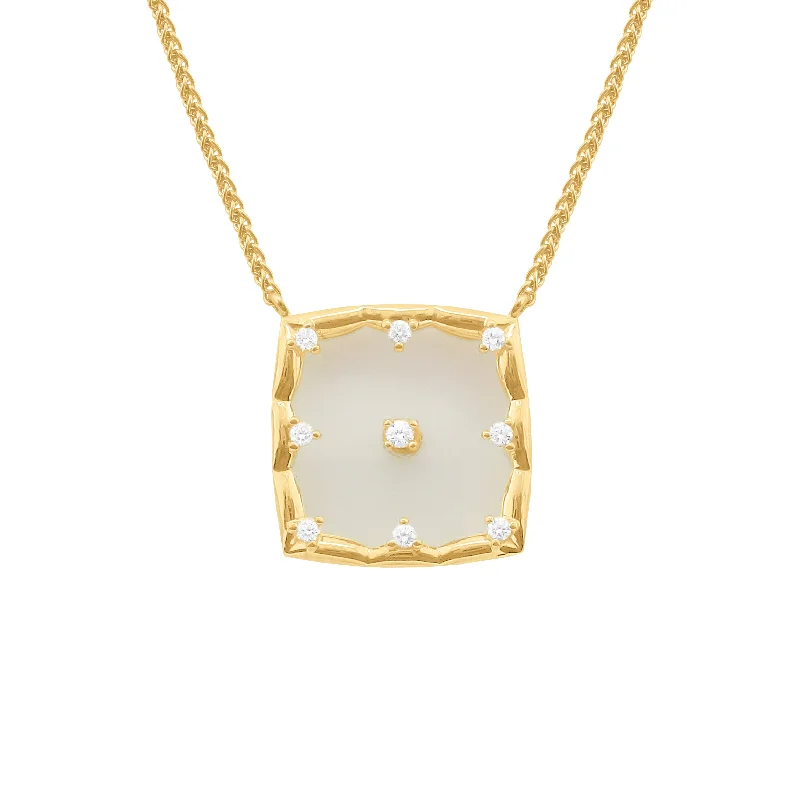 14K GOLD DIAMOND CARLY SQUARE NECKLACE