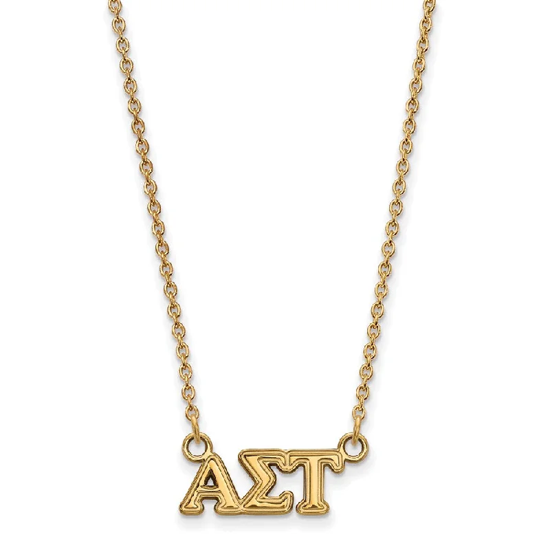 14K Plated Silver Alpha Sigma Tau XS (Tiny) Greek Letters Necklace