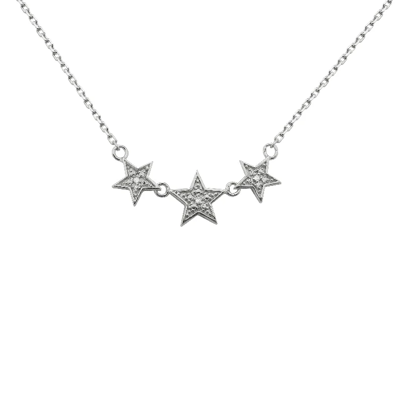 STERLING SILVER DIAMOND AMANDA STAR NECKLACE