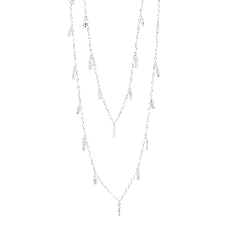 Radiance 60" Droplet Station Necklace in Silver