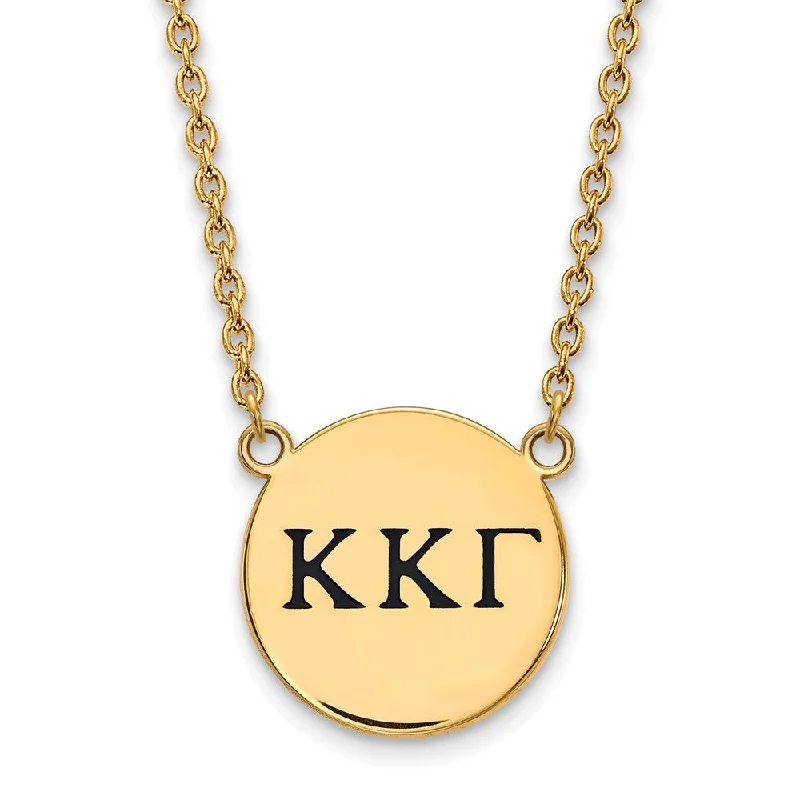 14K Plated Silver Kappa Kappa Gamma Lg Enamel Greek Letters Necklace