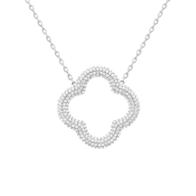 14K GOLD DIAMOND PHOEBE CLOVER NECKLACE