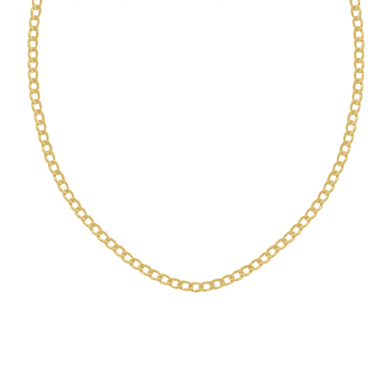 14K GOLD 18" CURB CHAIN NECKLACE