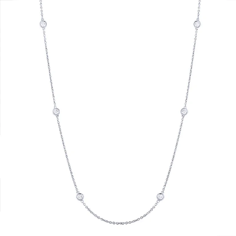 14K GOLD DIAMONDS BY THE YARD CHAIN NECKLACE