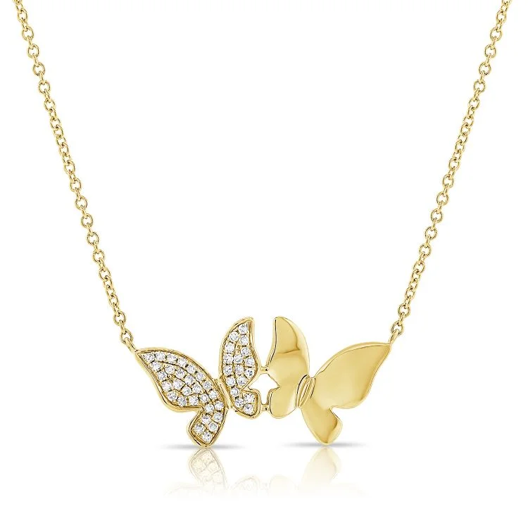 14K GOLD DIAMOND BESS BUTTERFLY NECKLACE