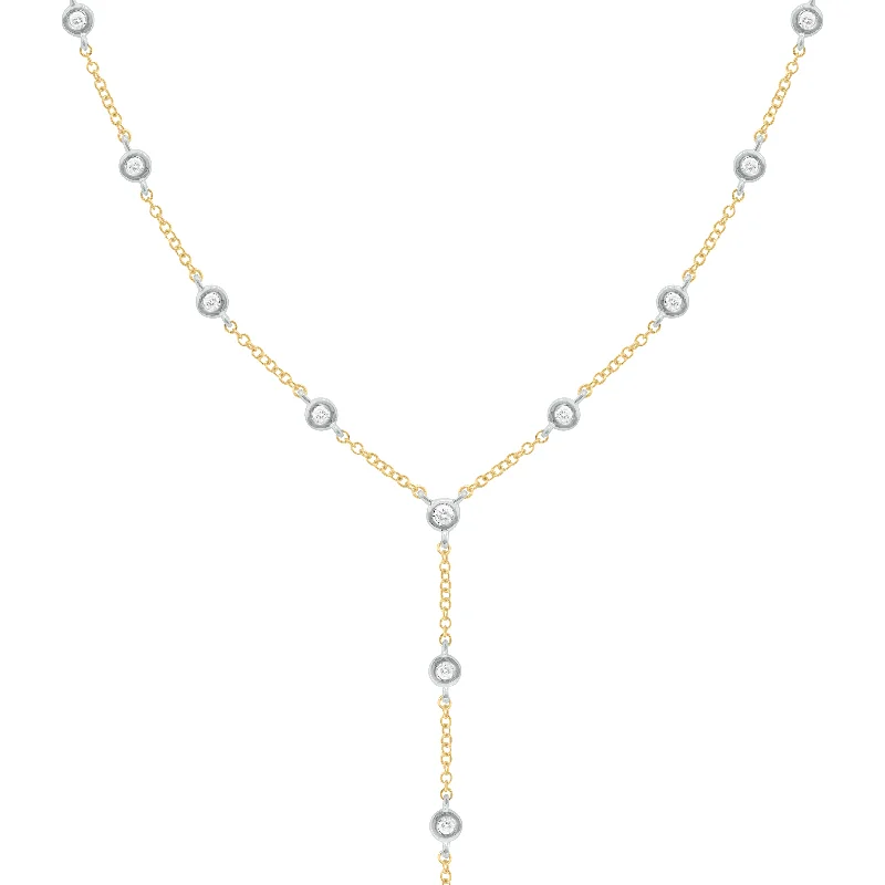 14K TWO-TONE GOLD DIAMONDS BY THE YARD LARIAT