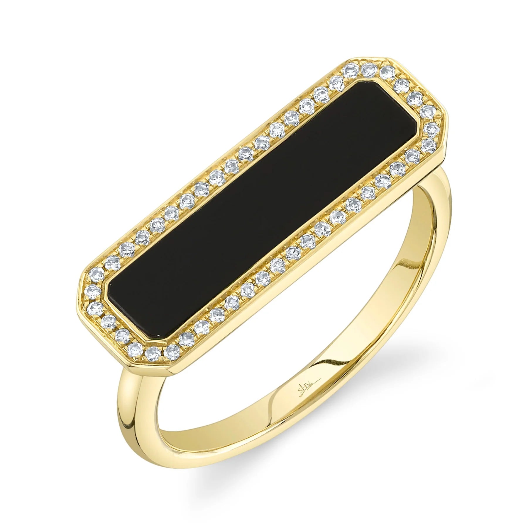 14K GOLD DIAMOND ONYX DANI RING