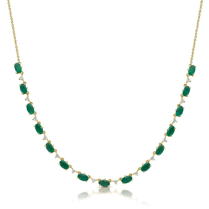 14K GOLD DIAMOND EMERALD LOLA NECKLACE