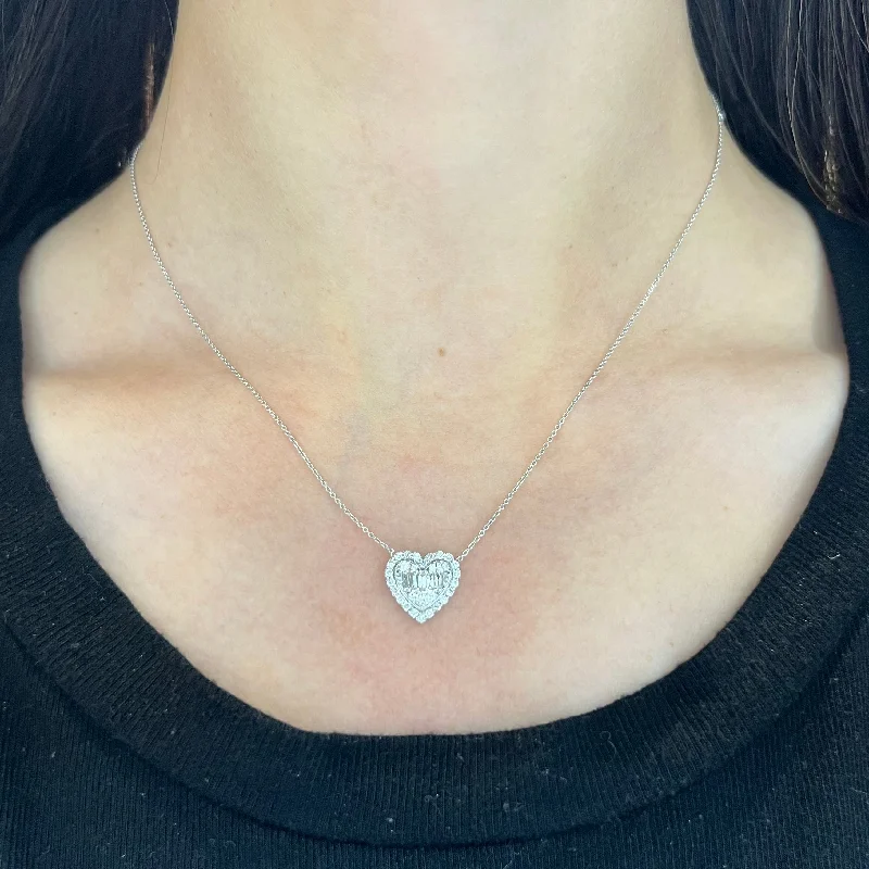 14K GOLD DIAMOND MEG HEART NECKLACE