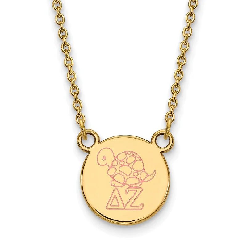 14K Plated Silver Delta Zeta Small Enamel Necklace