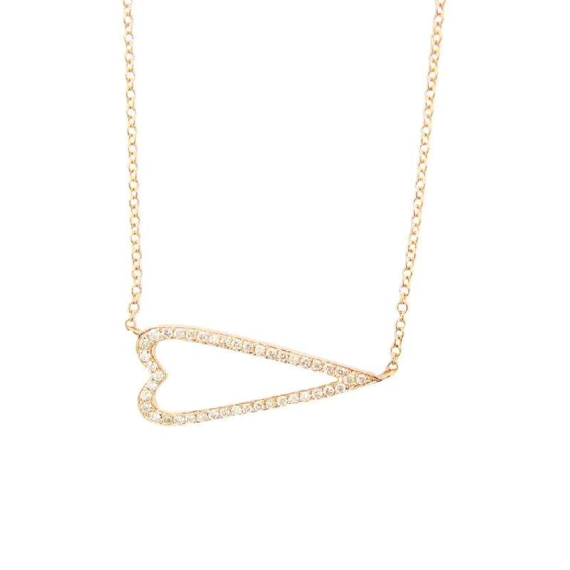 14K GOLD DIAMOND HENRIETTA HEART NECKLACE