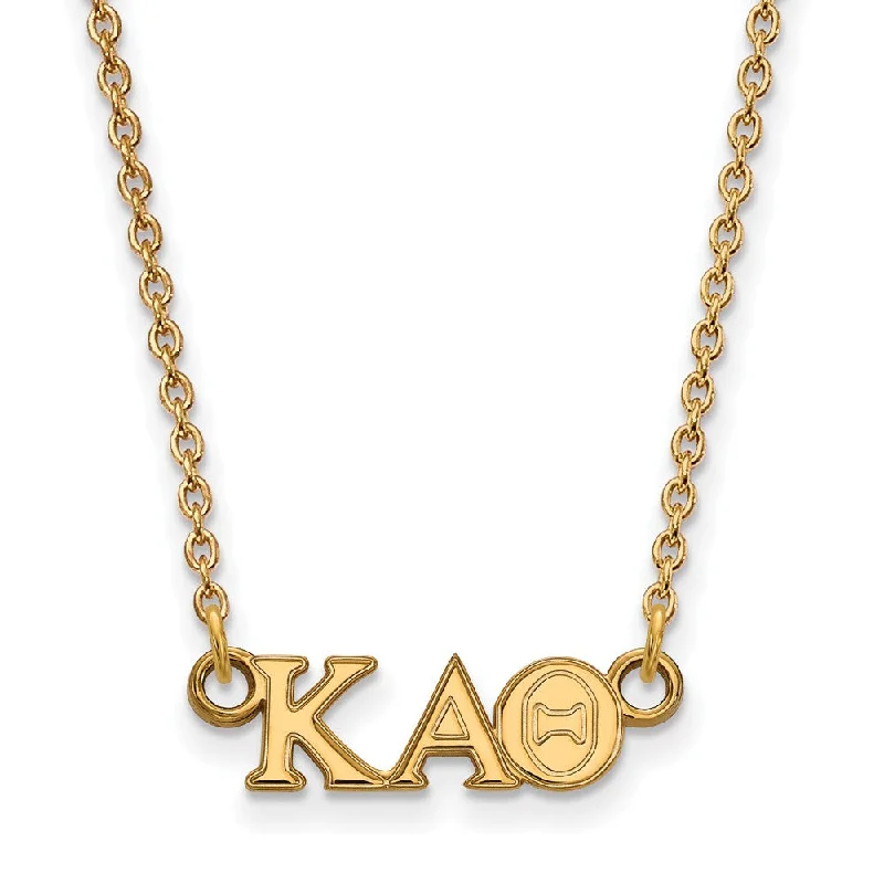 14K Plated Silver Kappa Alpha Theta XS (Tiny) Greek Letters Necklace