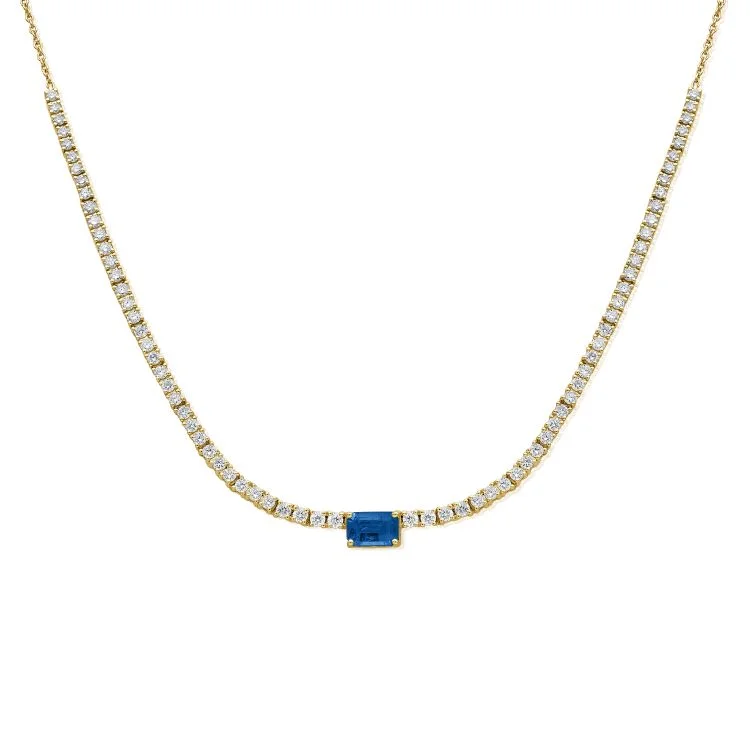 14K GOLD DIAMOND SAPPHIRE LAYLA NECKLACE