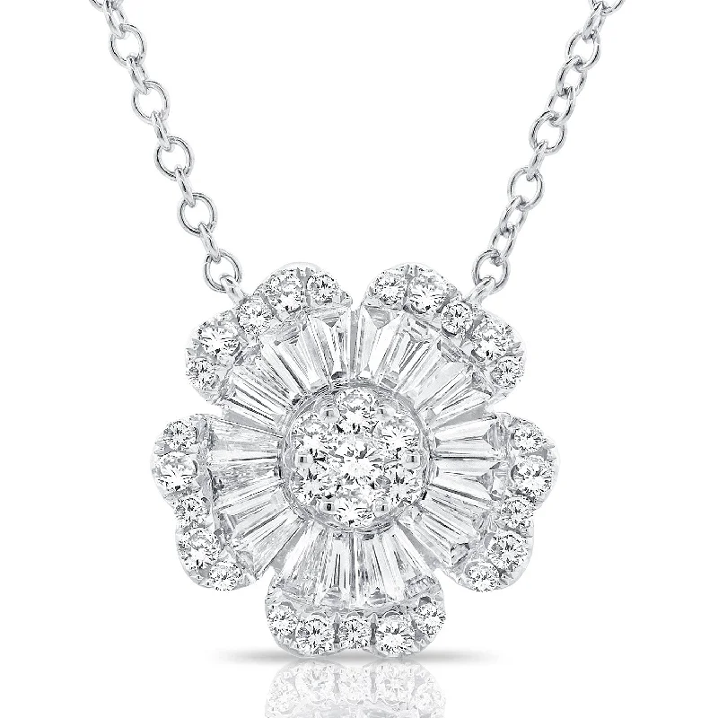 14K GOLD DIAMOND TIRRA FLOWER NECKLACE