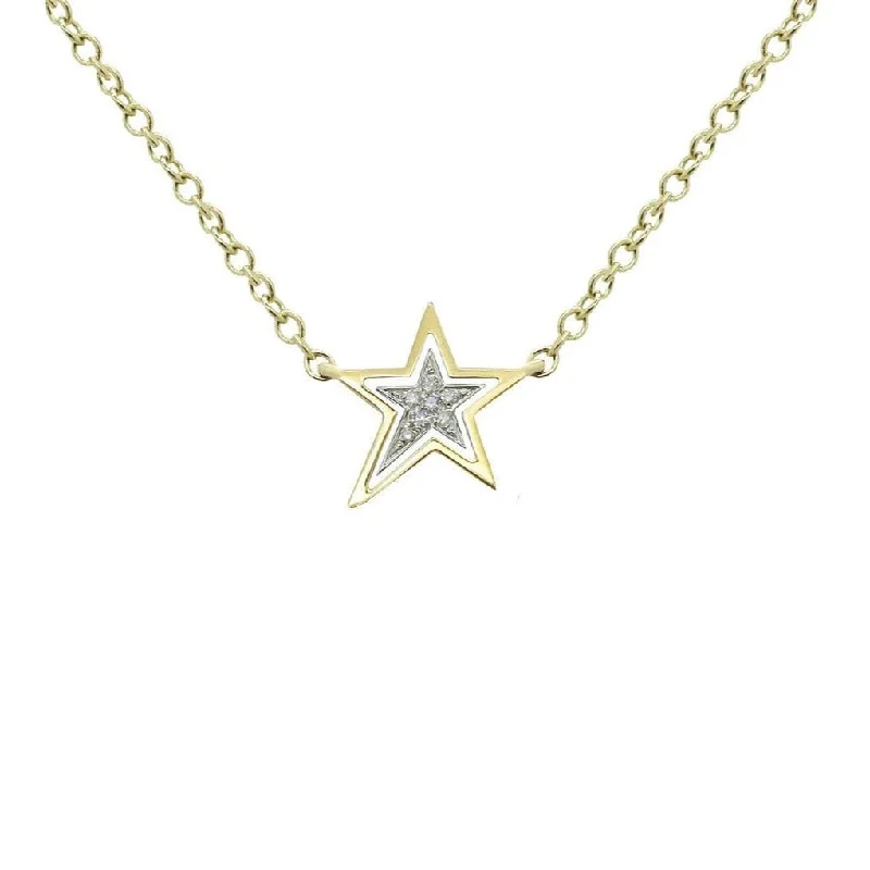 14K GOLD DIAMOND ZENA STAR NECKLACE