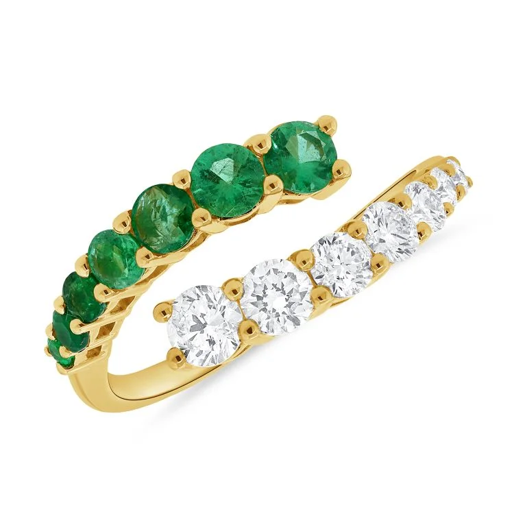 14K GOLD DIAMOND EMERALD CLARISSA RING