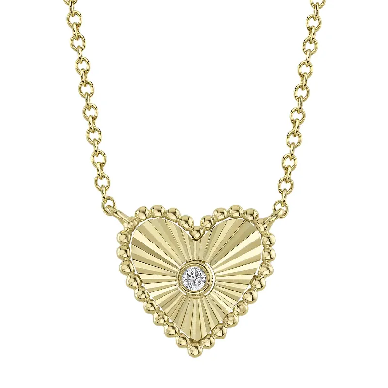 14K GOLD DIAMOND ATARA HEART NECKLACE