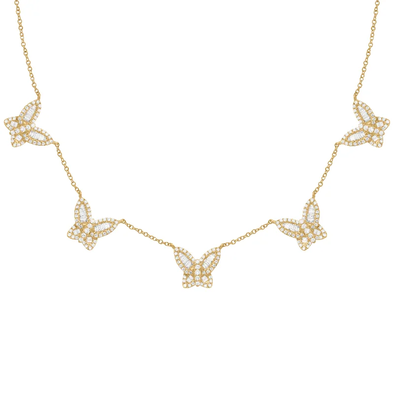 14K GOLD DIAMOND ALEXANDRA BUTTERFLY NECKLACE