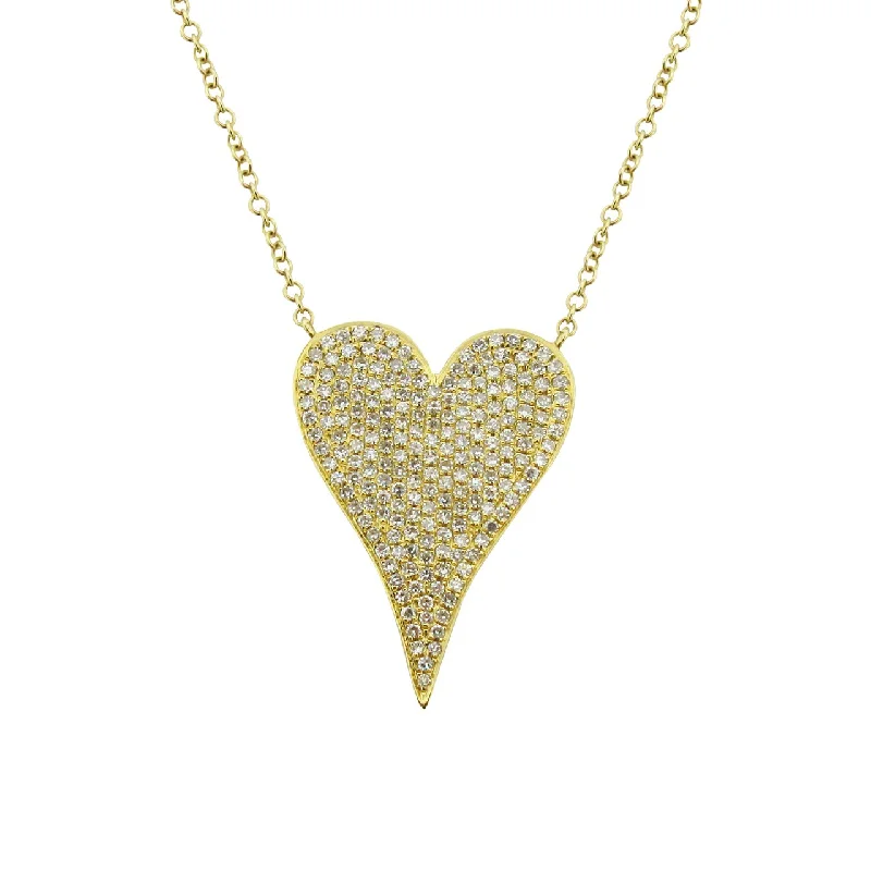 14K GOLD DIAMOND MEDIUM JANINE HEART NECKLACE