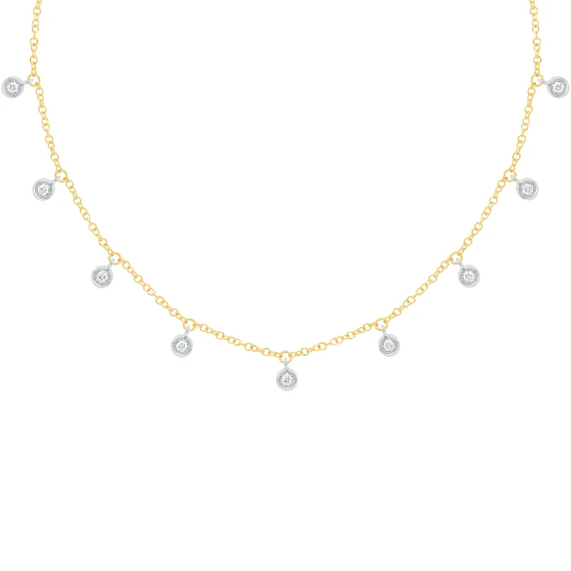 14K TWO-TONE GOLD DIAMOND LINNY NECKLACE