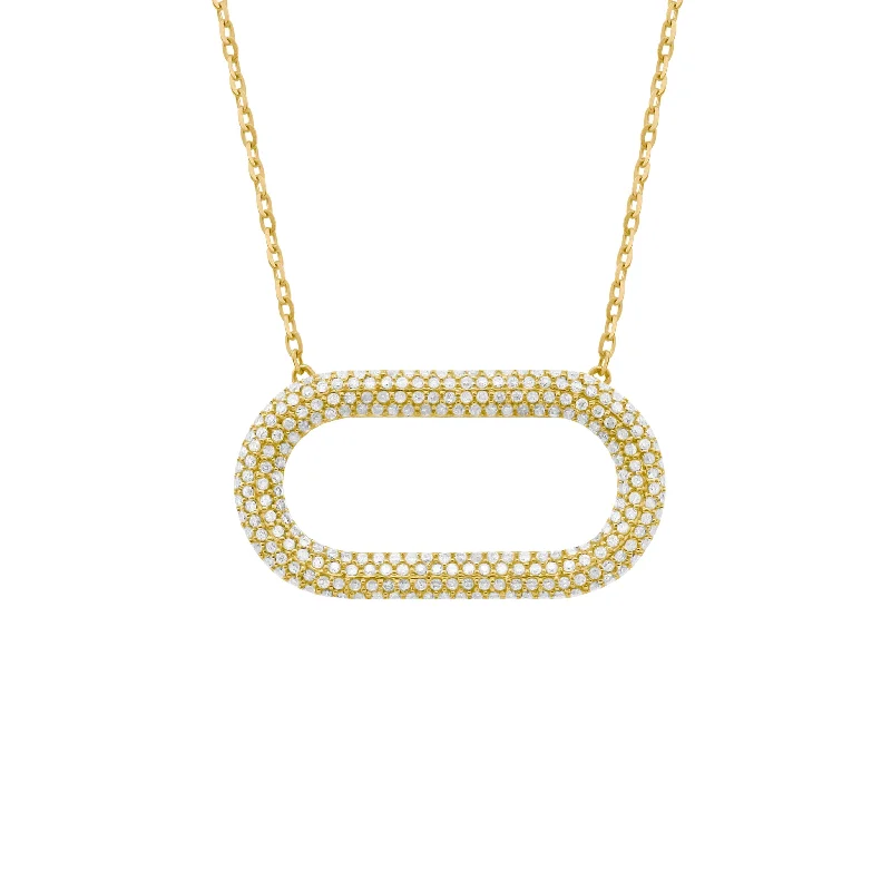 14K GOLD DIAMOND PHOEBE OVAL NECKLACE