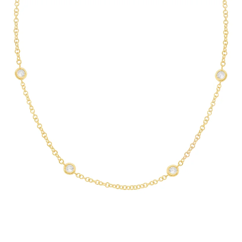 14K GOLD 1.00 CT DIAMONDS BY THE YARD NECKLACE