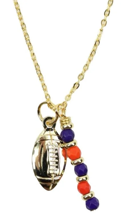 The Touchdown Necklace - Purple + Orange