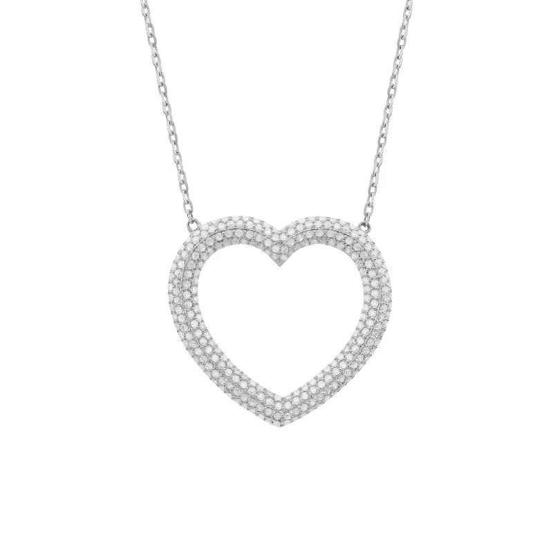 14K GOLD DIAMOND PHOEBE HEART NECKLACE