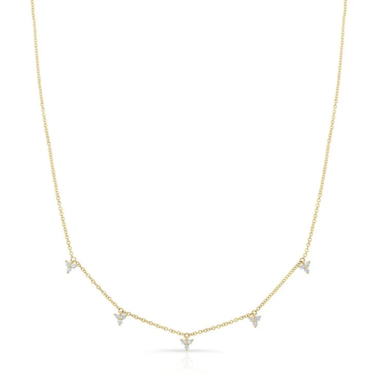 14K GOLD DIAMOND DANGLING HEATHER NECKLACE