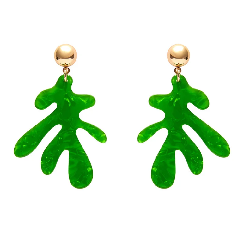 Erstwilder - Coral Ripple Drop Earrings - Green