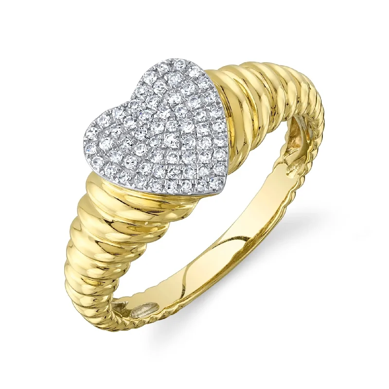 14K GOLD DIAMOND MANDY HEART RING