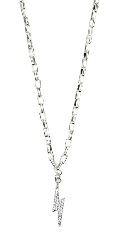 Silver Lightning Bolt Necklace