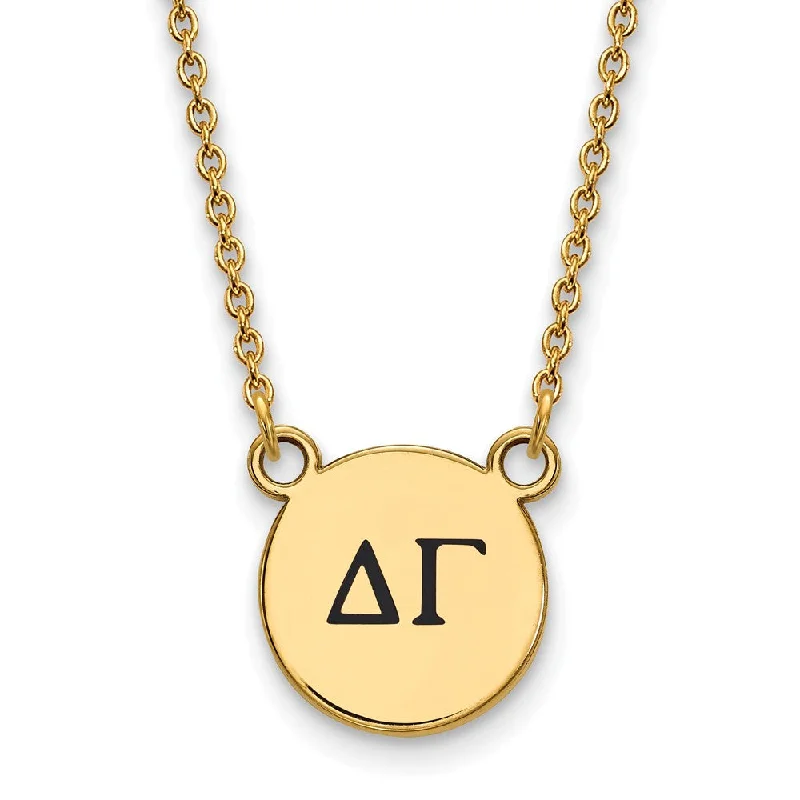 14K Plated Silver Delta Gamma Small Enamel Greek Letters Necklace