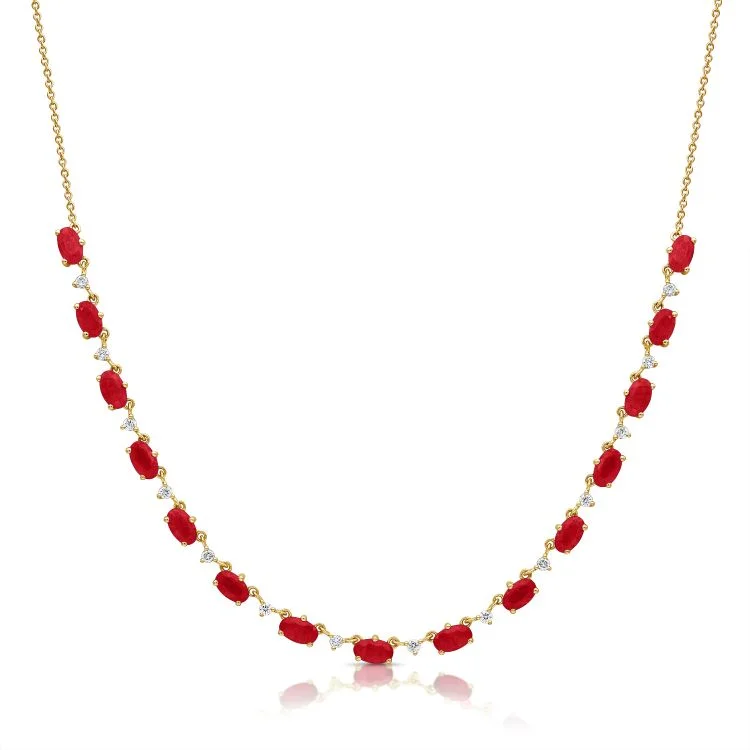 14K GOLD DIAMOND RUBY LOLA NECKLACE