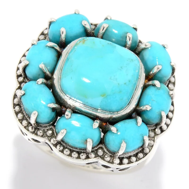 925 Sterling Silver Blue Mohave Turquoise Ring