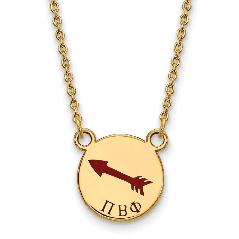 14K Plated Silver Pi Beta Phi Small Enamel Necklace