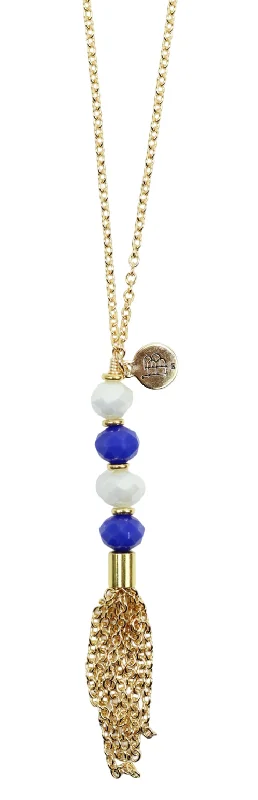 The Mimi Necklace - Blue + White