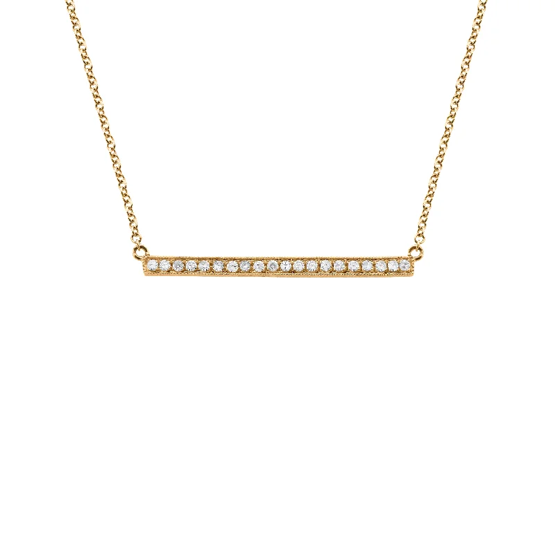 14K GOLD DIAMOND MARIA BAR NECKLACE