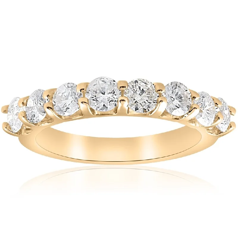 Pompeii3 14k Yellow Gold 1 5/8 ct TDW Round Diamond U Prong Wedding Ring - White I-J - White I-J