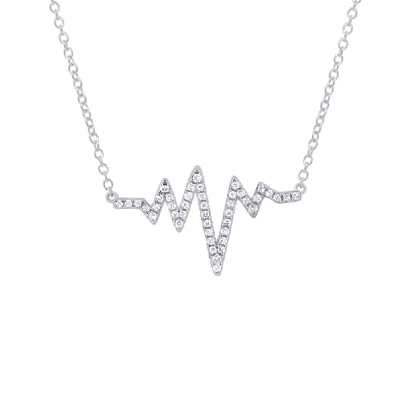 14K GOLD DIAMOND HEARTBEAT NECKLACE