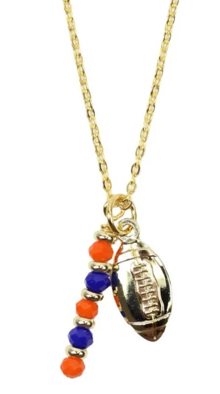 The Touchdown Necklace - Orange + Blue