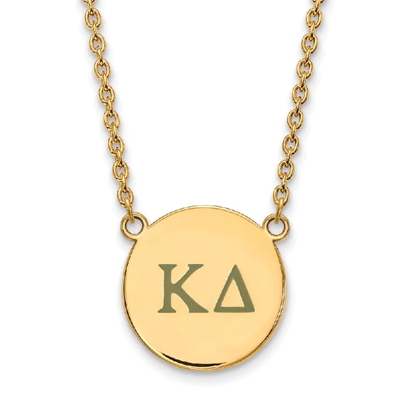 14K Plated Silver Kappa Delta Large Enamel Greek Letters Necklace