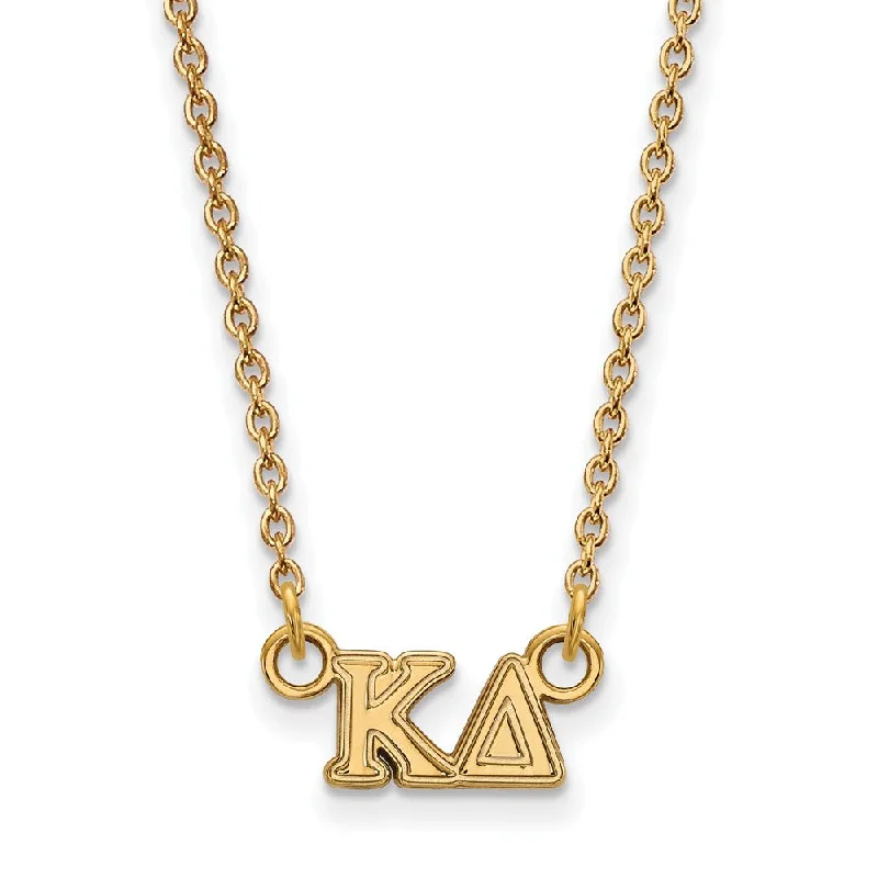 14K Plated Silver Kappa Delta XS (Tiny) Greek Letters Necklace