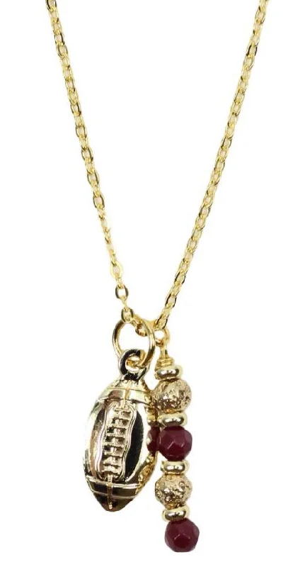 The Touchdown Necklace - Garnet + Gold