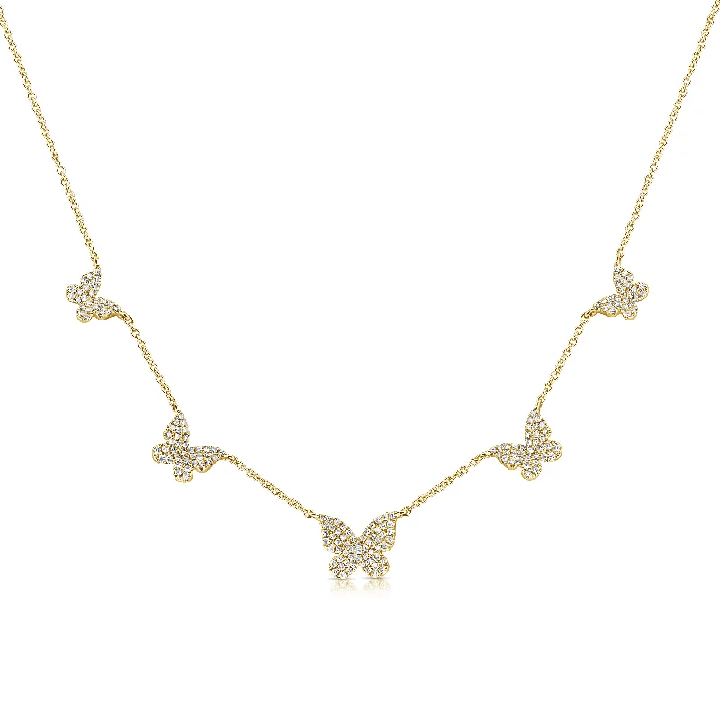 14K GOLD DIAMOND LAUREN BUTTERFLY NECKLACE