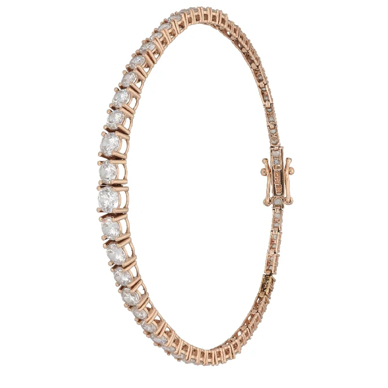 14ct Rose Gold Cubic Zirconia Line/Tennis Bracelet